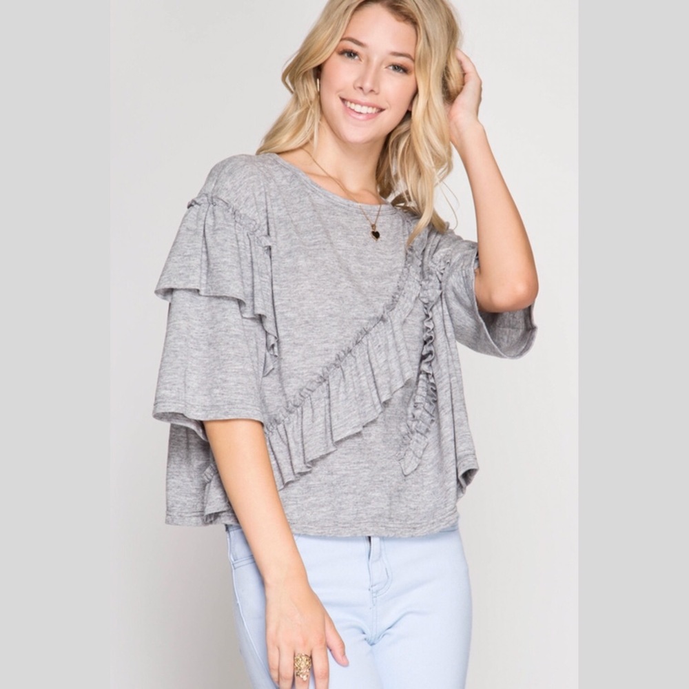 Ruffle Details Top